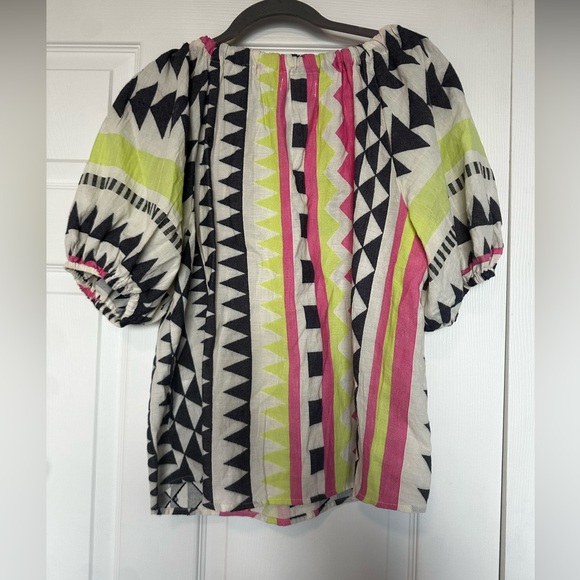 VELVET BY GRAHAM & SPENCER 
Marie Neon Jacquard Boho Top - Picture 3 of 4